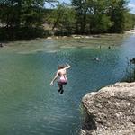Jumping off the bluff at the River Terrace Property